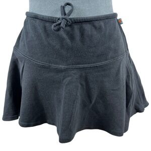 Big Flirt Y2K Micro Skirt XL Black Cotton Flared Mini Skater Grunge Retro Casual